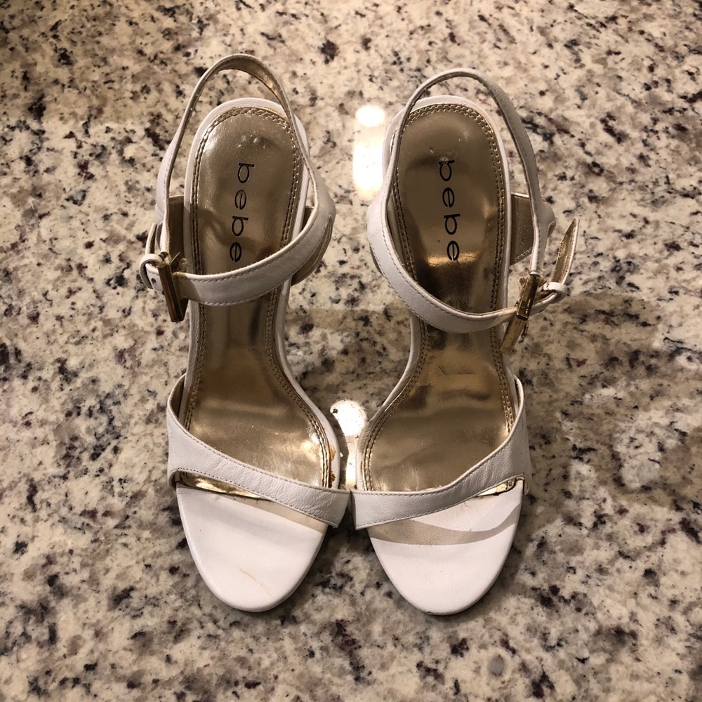 Bebe White Heels